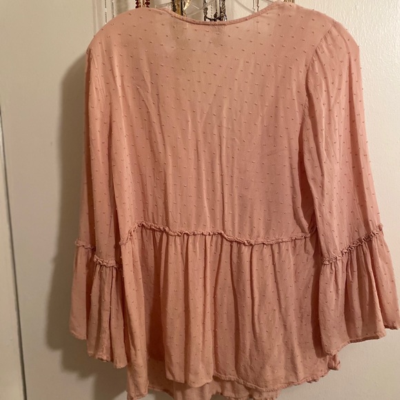Pale Pink Peasant Blouse - Picture 2 of 4